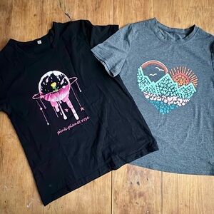 Junior Miss Graphic T-Shirts - Black and Gray